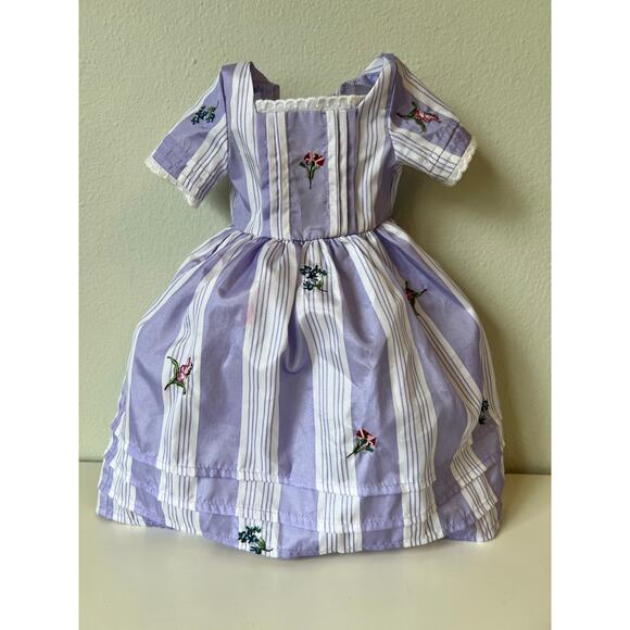 American Girl Doll Felicity Traveling Purple Gown w/ White Under Dress Retired - Picture 1 of 8